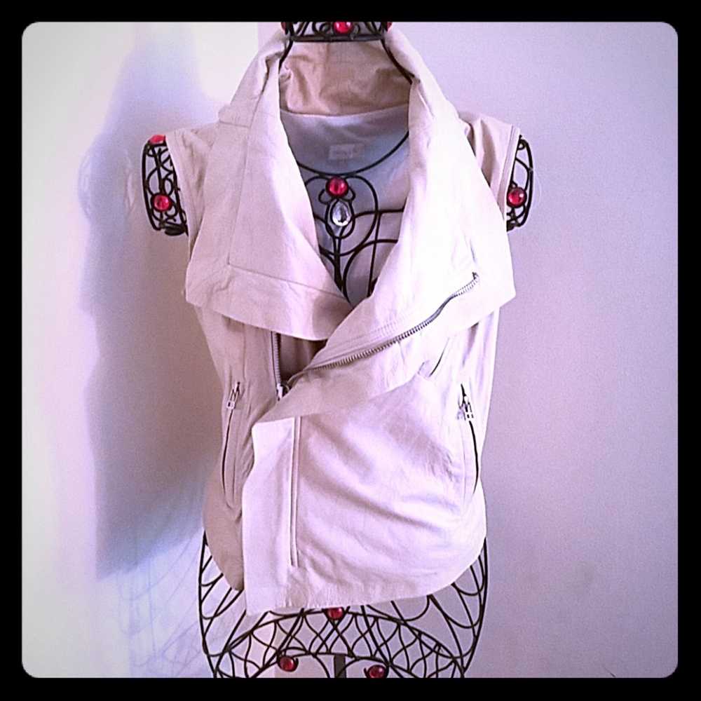 Golde Sleeveless Leather Jacket Vest